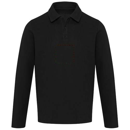 Apollo 245 g/m² uniseks poloshirt met lange mouwen — drukvlak impact volledige voorzijde