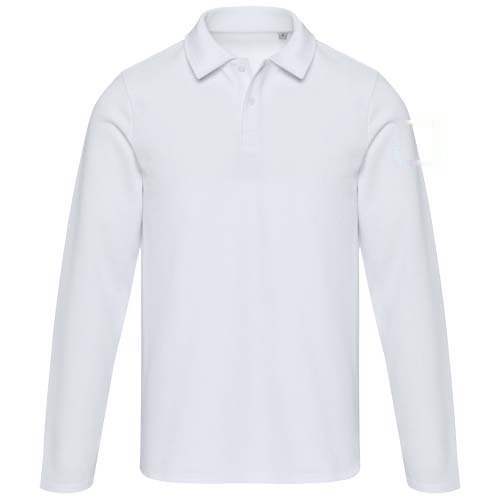 Apollo 245 g/m² uniseks poloshirt met lange mouwen — drukvlak linker bicep