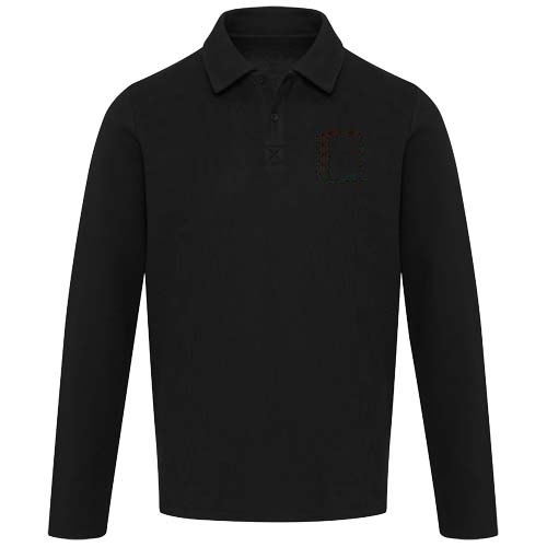 Apollo 245 g/m² uniseks poloshirt met lange mouwen — drukvlak linker borst
