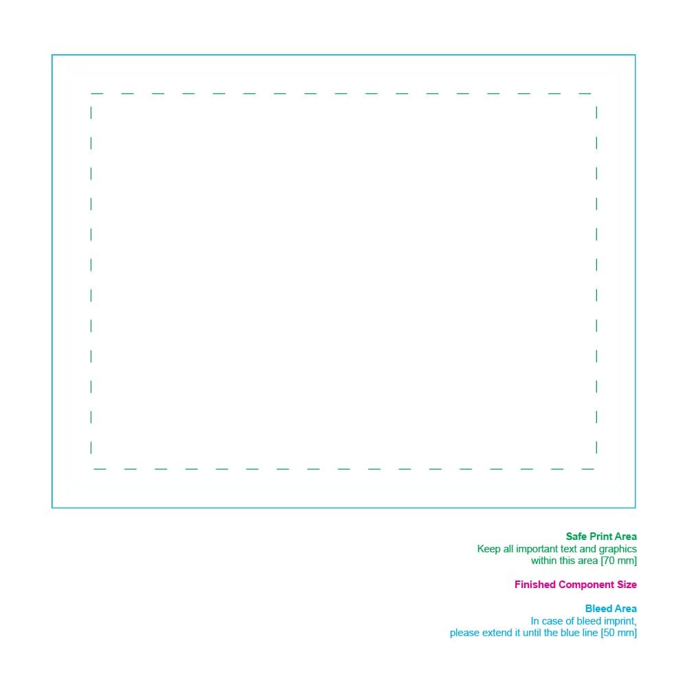 Polar fleece deken OEKO-TEX® sublimatie 130 x 170 cm 290 g/m² — drukvlak volledige oppervlak