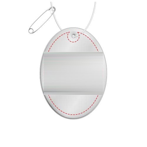 RFX™ H-12 ovale reflecterende TPU hanger — drukvlak voorkant (op reflecterende laag)
