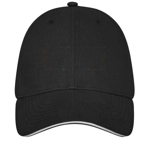 Darton 260 g/m² 6 panel sandwich cap — drukvlak voorzijde