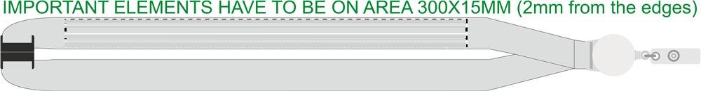 ZIP LANYARD - Lanyard met badgehouder — drukvlak voorzijde str op white