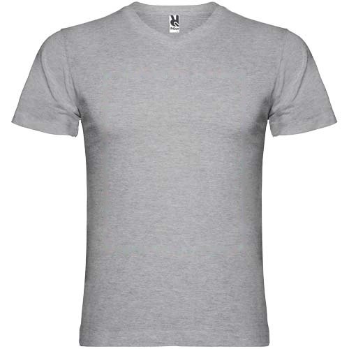 Samoyedo 155 g/m² herenshirt met V-hals en korte mouwen — drukvlak impact volledige voorzijde
