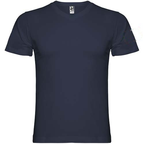 Samoyedo 155 g/m² herenshirt met V-hals en korte mouwen — drukvlak linker bicep