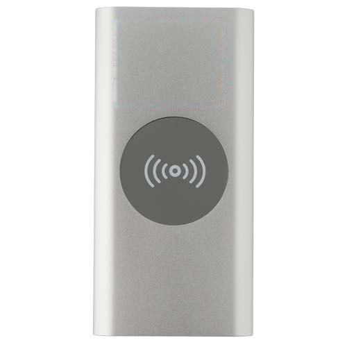 Juice type-C draadloze powerbank van 8000 mAh van gerecycled aluminium — drukvlak voorzijde