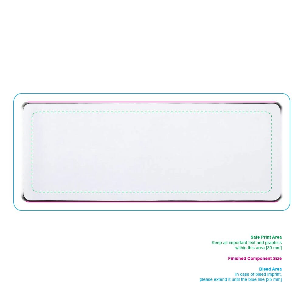 Sublimatie Bureau Mat 78 x 30 cm — drukvlak voorzijde