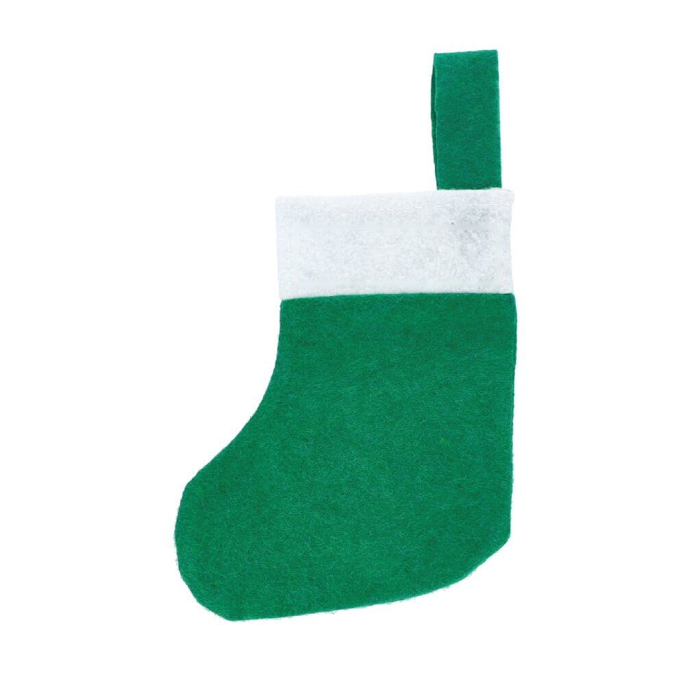 Vilten kerstsok 20 cm — drukvlak zijde 2 bovenkant