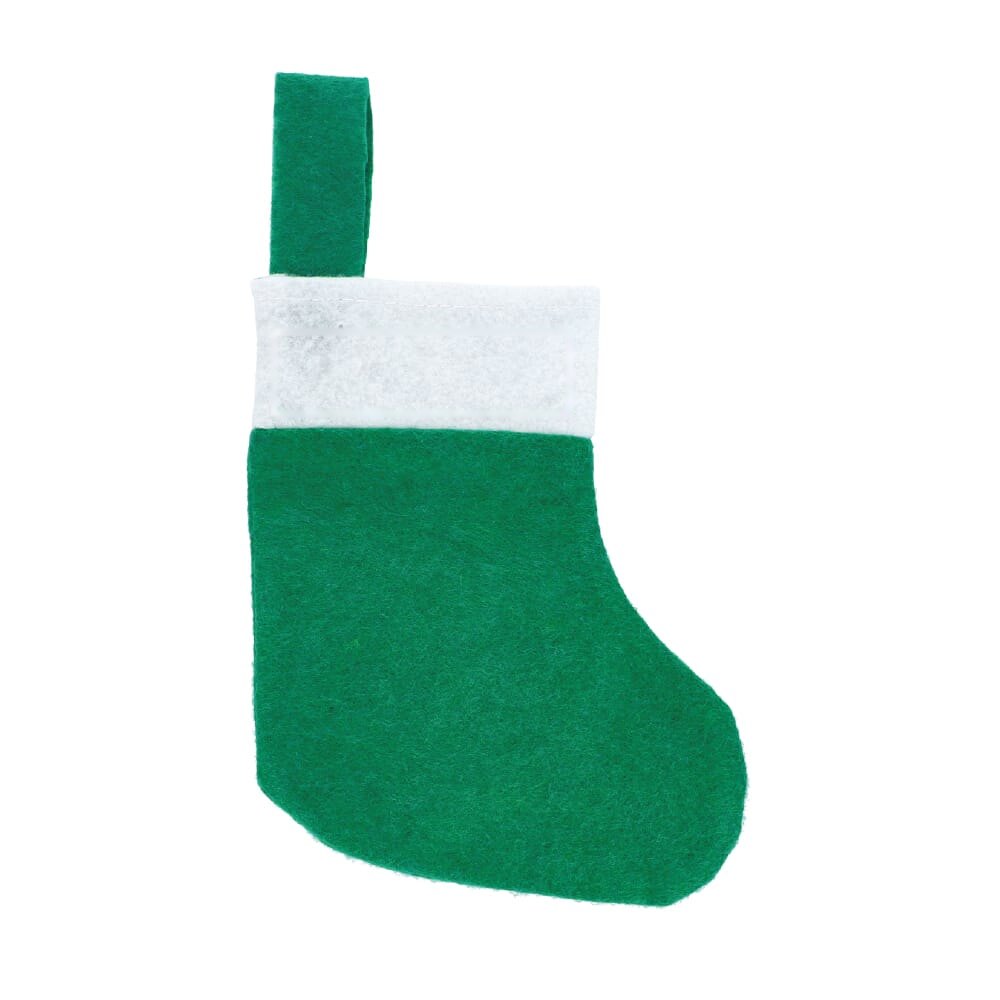 Vilten kerstsok 20 cm — drukvlak zijde 1 bovenkant