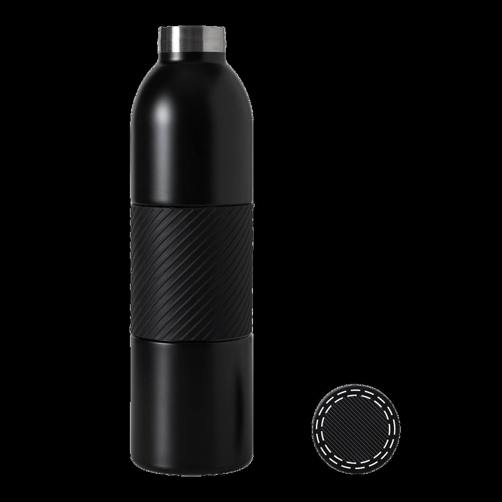 VACUGRIP - Vacuüm-isoleer-drinkfles — drukvlak gecentreerd bovenaan op het deksel