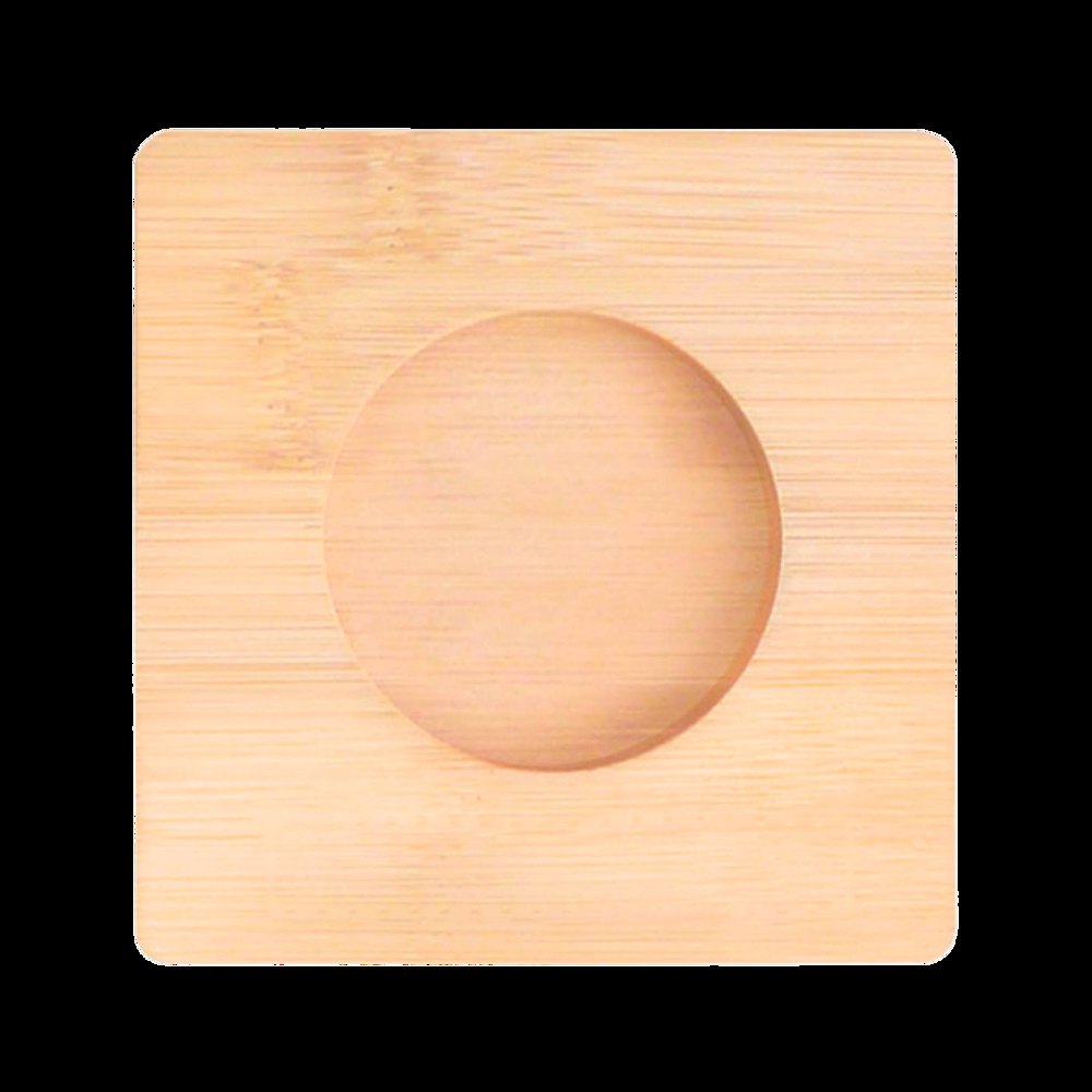 BAMBOO DUO - Glazen mokkenset — drukvlak op de edge van de coaster