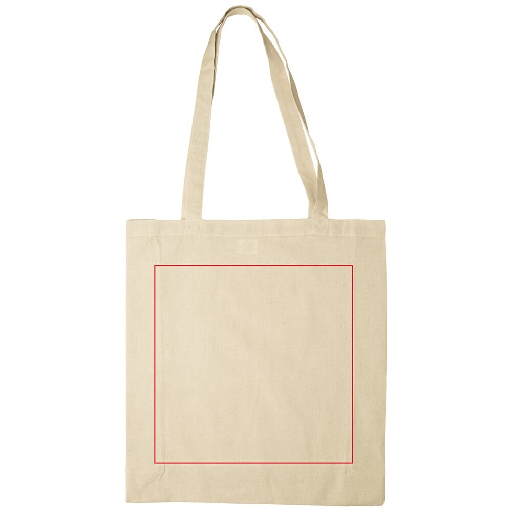 Schoudertas katoen OEKO-TEX® 140g/m² 38x10x42cm — drukvlak voorzijde