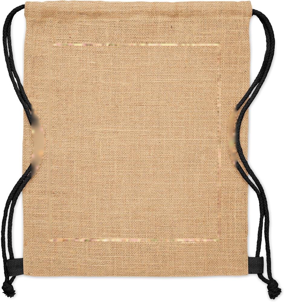 FUKURO - Jute rugzakje met koord — drukvlak achterzijde