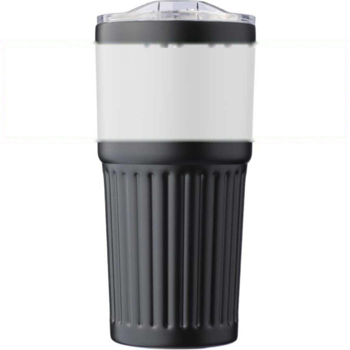 Gerecyclede roestvrijstalen dubbelwandige drinkmok (500 ml) Kael — drukvlak rondom