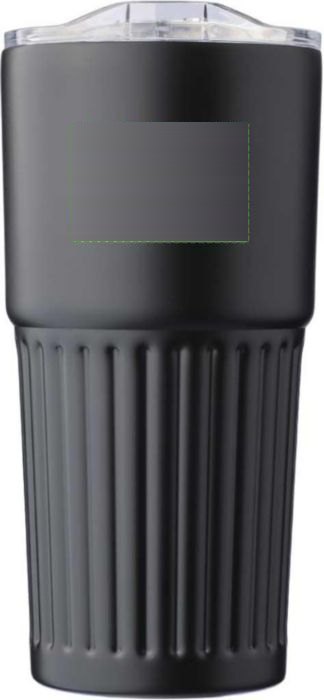 Gerecyclede roestvrijstalen dubbelwandige drinkmok (500 ml) Kael — drukvlak voorzijde