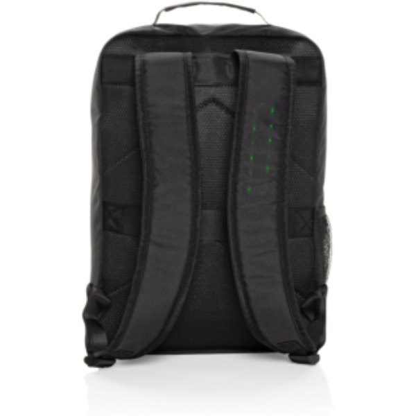 Swiss Peak Aware™ RPET Essential 15,6 inch laptop rugzak — drukvlak band links