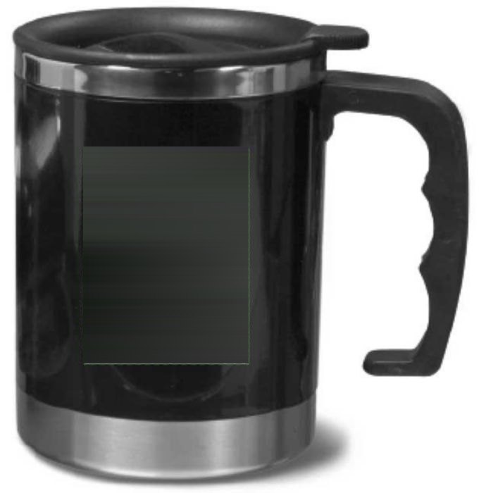 Drinkbeker Gabi | Rvs | Dubbelwandig | 400 ml — drukvlak links van het oor