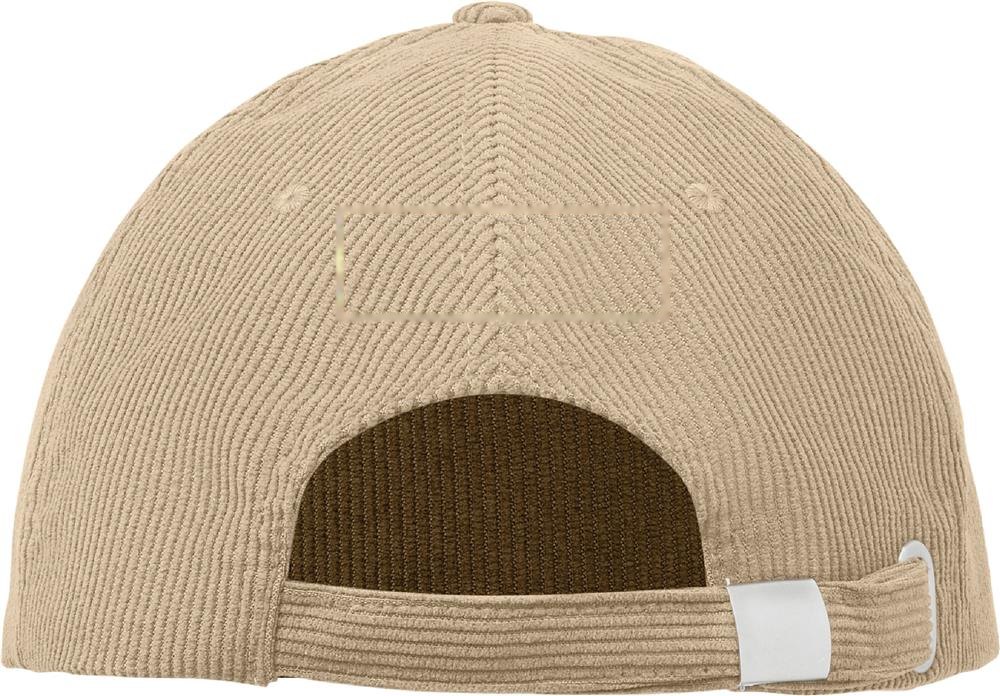WALE - 5 panelen corduroy baseballcap — drukvlak achterzijde