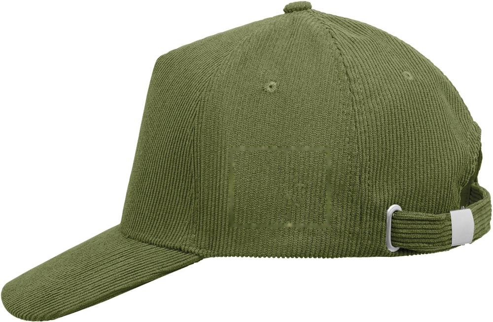 WALE - 5 panelen corduroy baseballcap — drukvlak links zijde