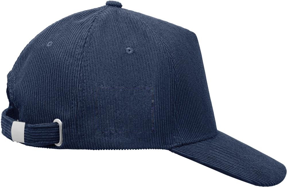 WALE - 5 panelen corduroy baseballcap — drukvlak rechts zijde