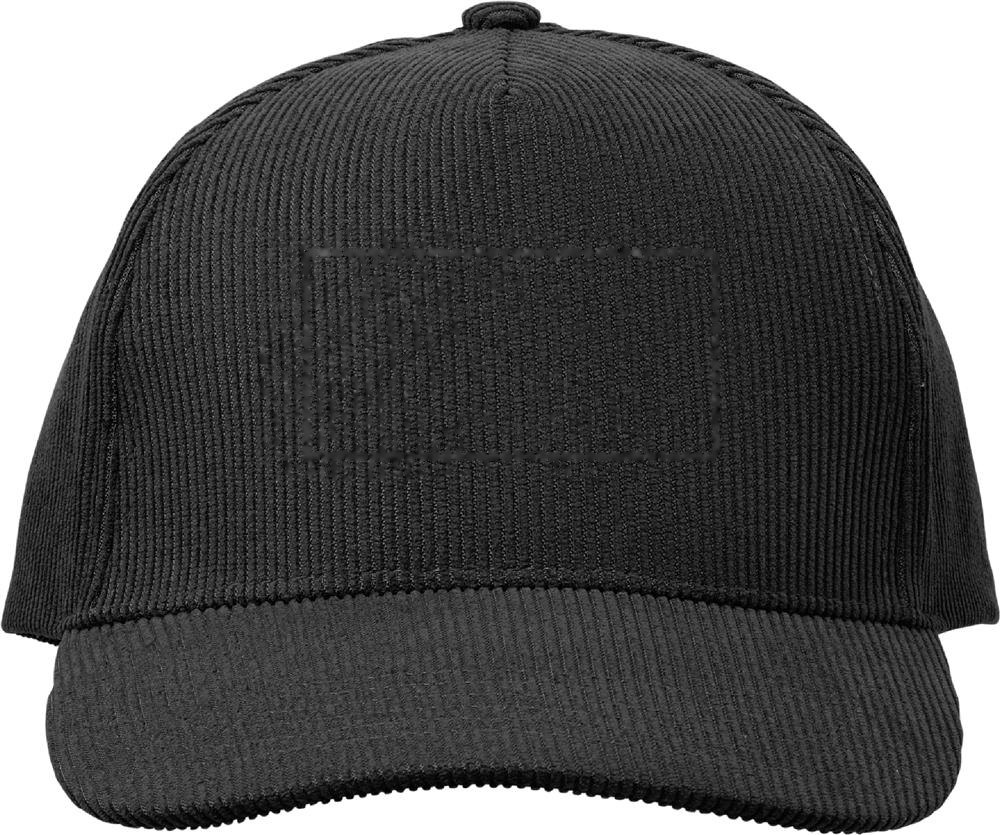 WALE - 5 panelen corduroy baseballcap — drukvlak voorzijde