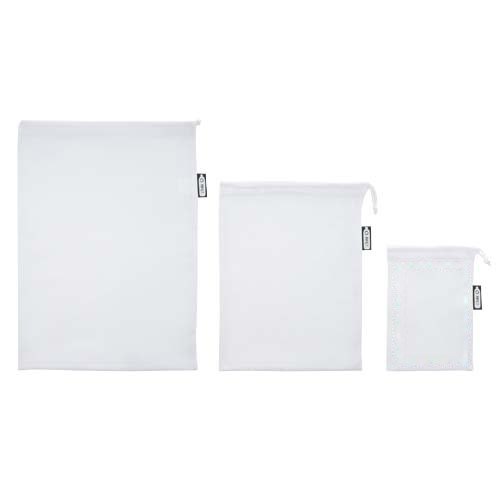 Set van 3 gerecyclede polyester groente & fruit tassen — drukvlak drukvlak 3