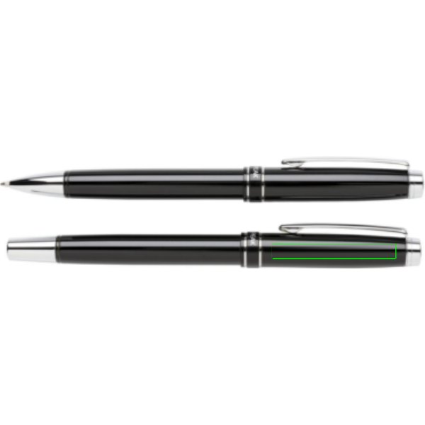 Heritage pennen set — drukvlak naast clip