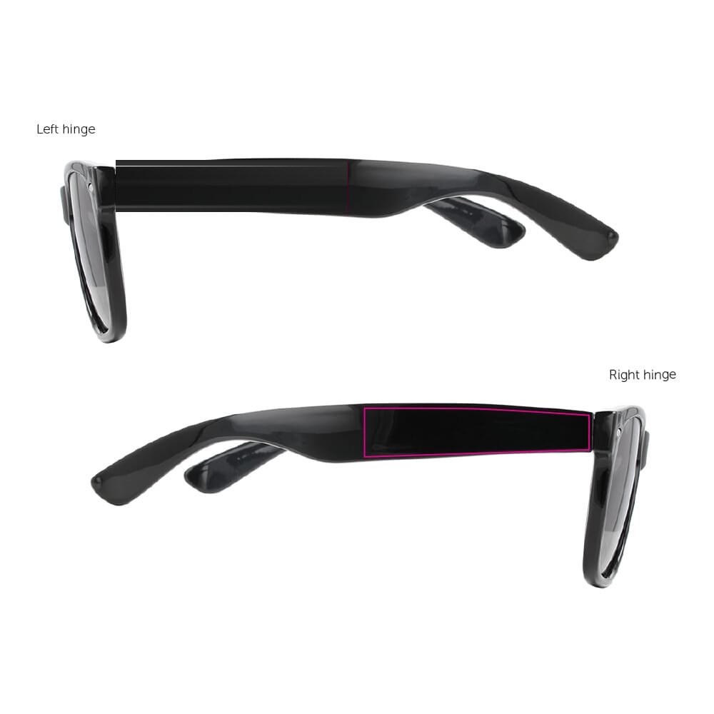 Justin RPC Zonnebril UV400 — drukvlak 1 cm van linker- en rechterscharnier