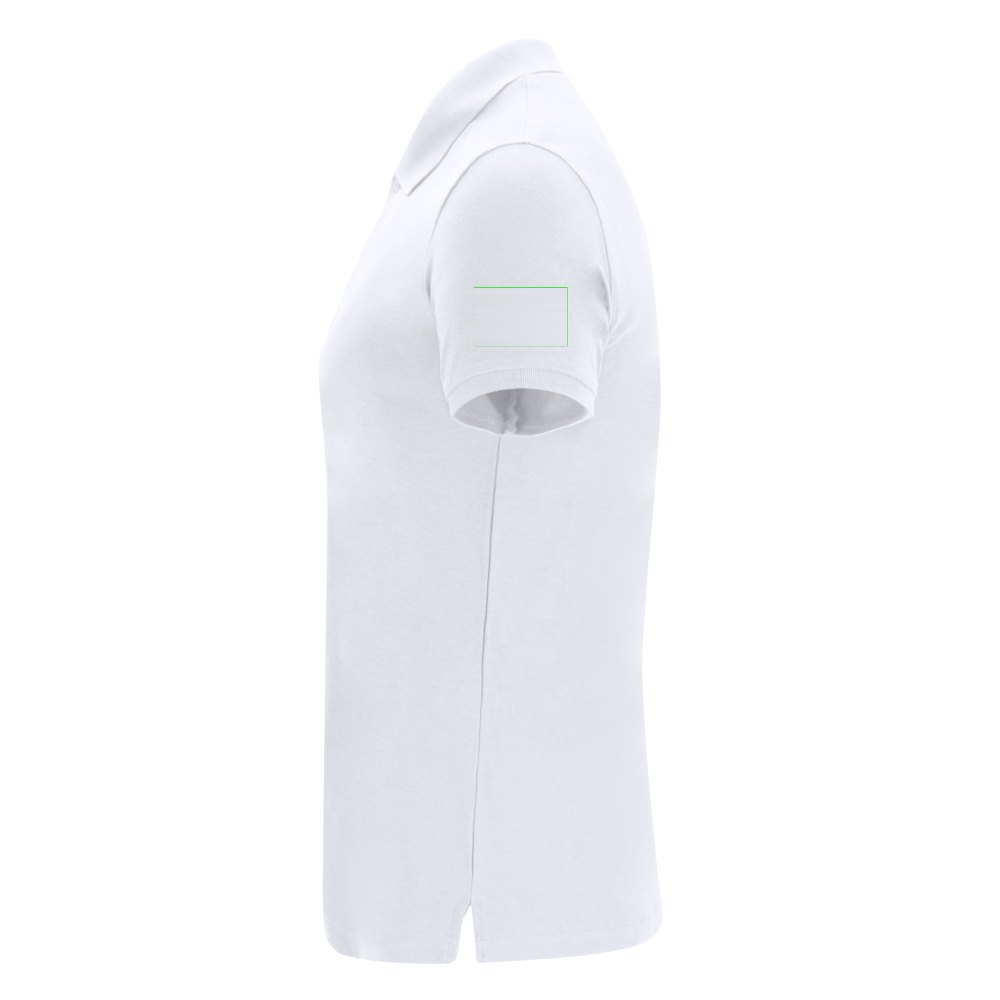 Dames Wit Polo Shirt Charles — drukvlak linkermouw