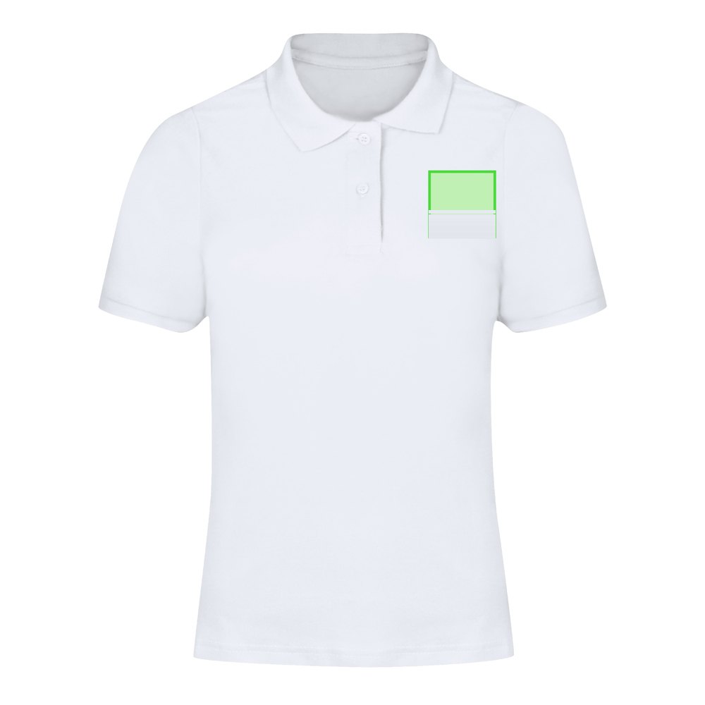 Dames Wit Polo Shirt Charles — drukvlak linkerborst