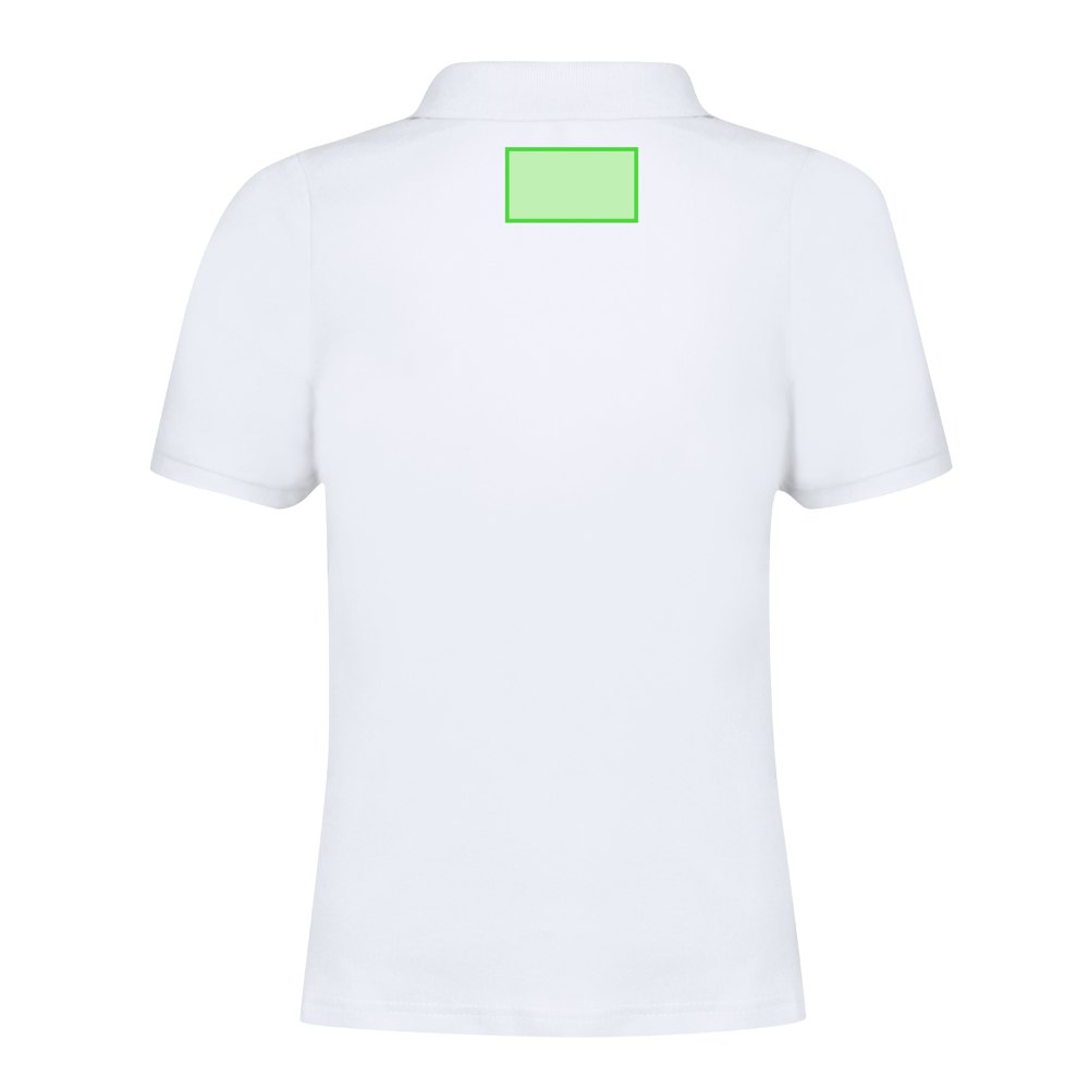 Dames Wit Polo Shirt Charles — drukvlak hoge rug