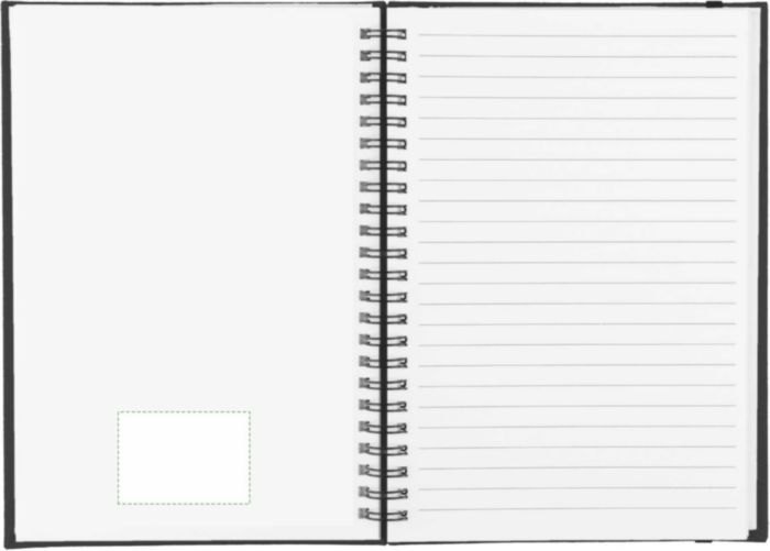 Gerecycled leren notitieboek A5 Egon — drukvlak binnenzijde