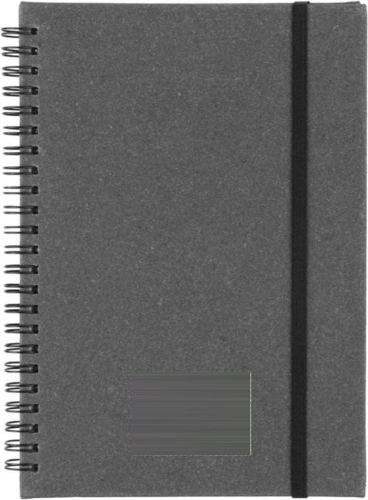 Gerecycled leren notitieboek A5 Egon — drukvlak voorzijde