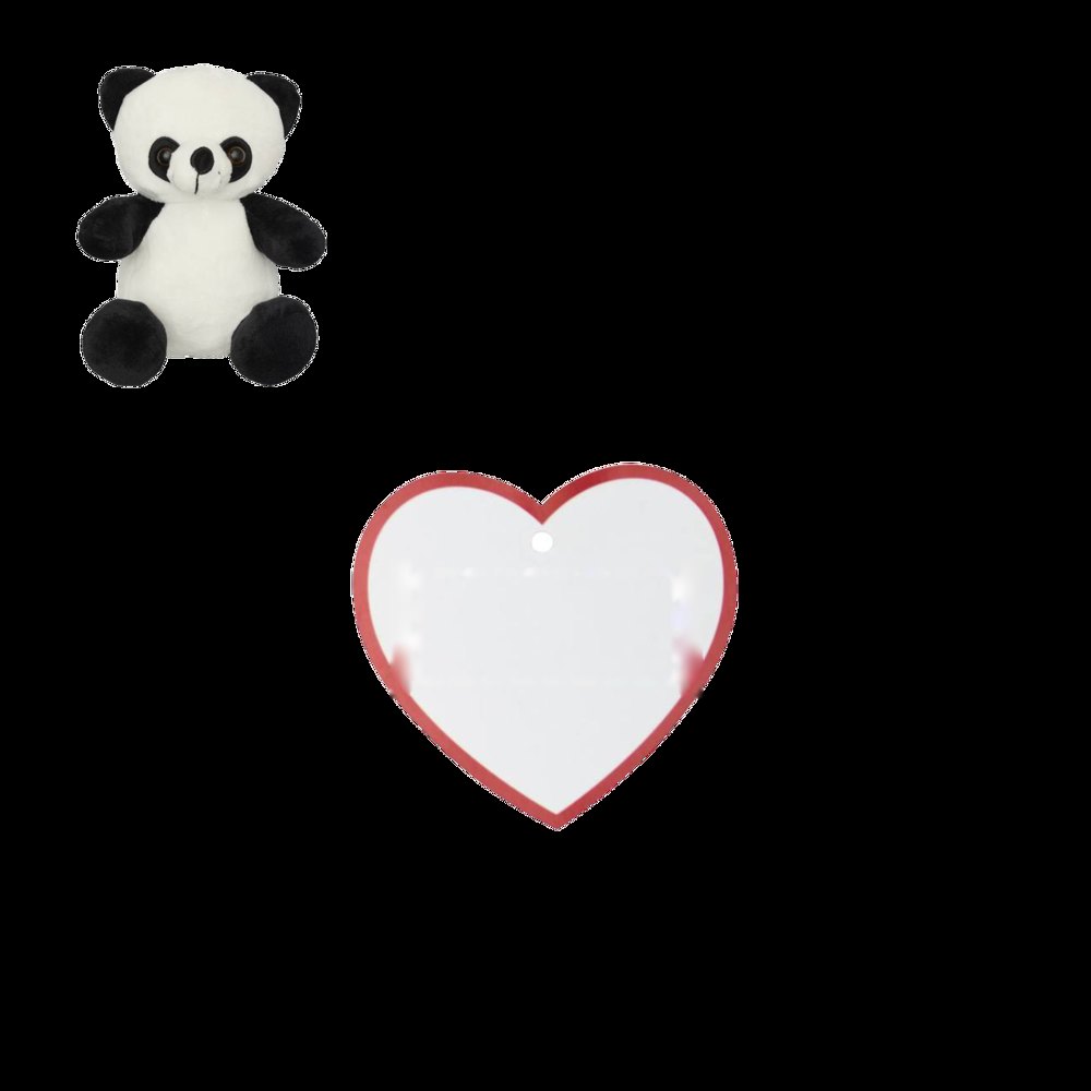 ANTHONY - Pluche panda — drukvlak op het papieren hartje