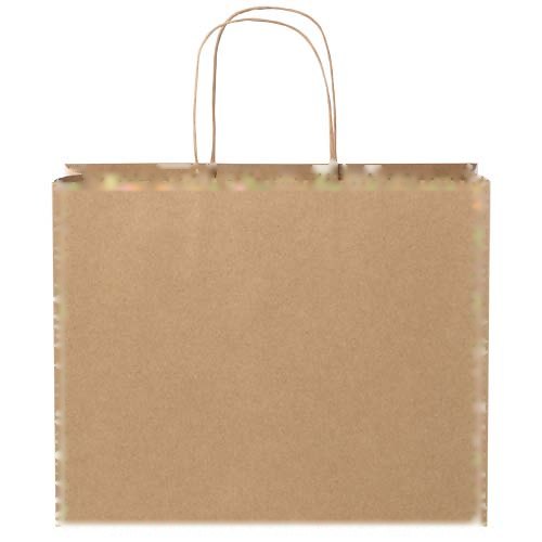 Papieren tas 120 g/m2 gemaakt van kraftpapier met gedraaide handvaten - 31 x 12 x 25 cm — drukvlak beide zijden