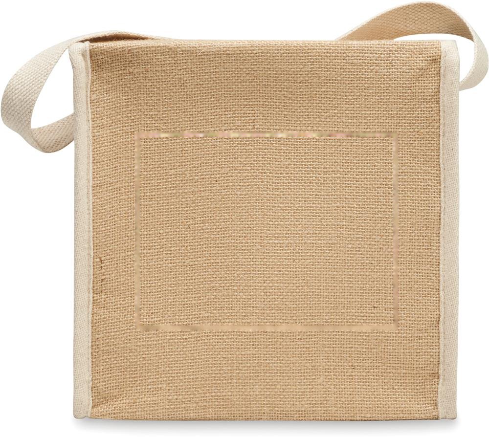 LONA - Jute en canvas koeltas 3L — drukvlak achterzijde