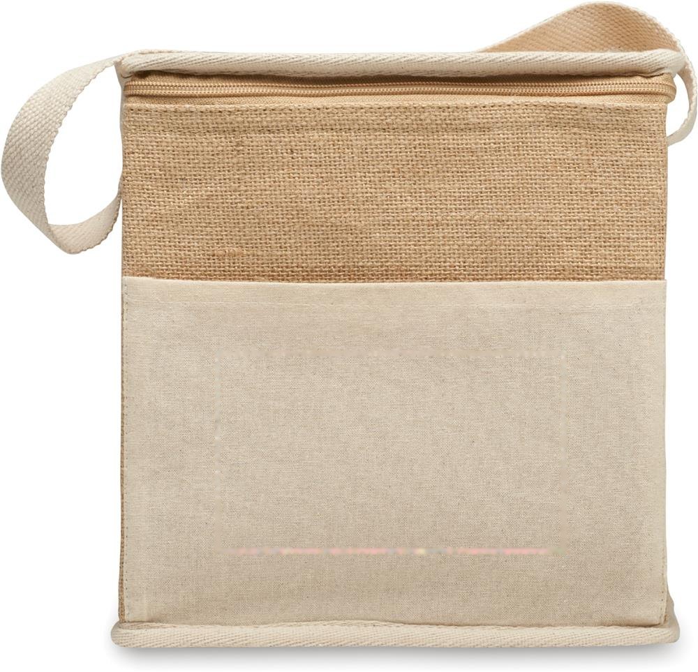 LONA - Jute en canvas koeltas 3L — drukvlak voorzijde vak