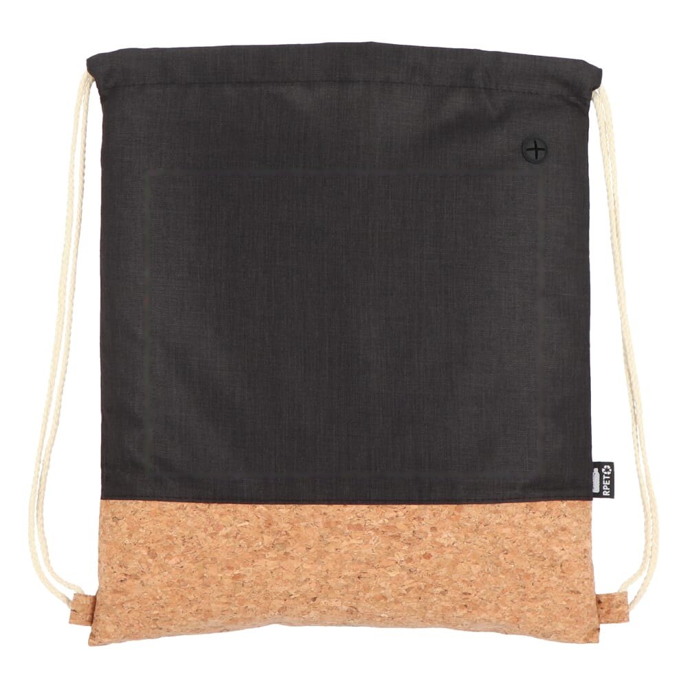 Koordzak R-PET & kurk 35 x 40cm — drukvlak zijde 1 bovenkant