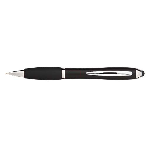 Nash stylus balpen met gekleurde houder en zwarte grip (zwarte inkt) — drukvlak verlengde van de clip