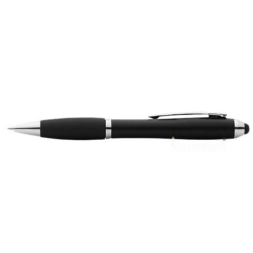 Nash stylus balpen met gekleurde houder en zwarte grip (zwarte inkt) — drukvlak verlengde van de clip dikste gedeelte