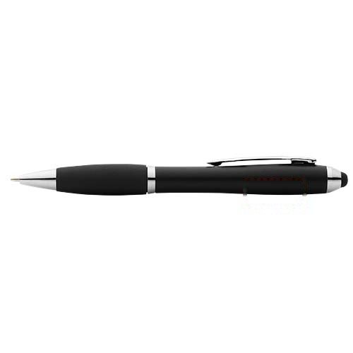 Nash stylus balpen met gekleurde houder en zwarte grip (zwarte inkt) — drukvlak rondom