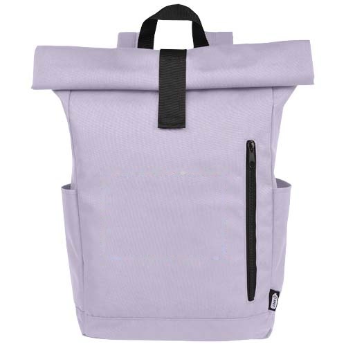 Byron 15,6" rugzak van GRS RPET met opgerolde bovenkant 18 L — drukvlak voorzijde
