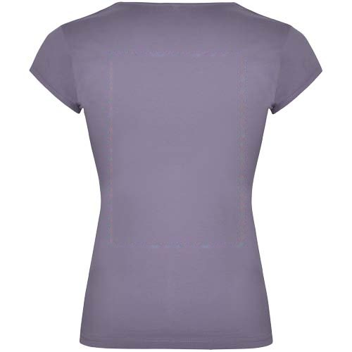 Belice 200 g/m² damesshirt met korte mouwen — drukvlak impact hoog op de achterzijde