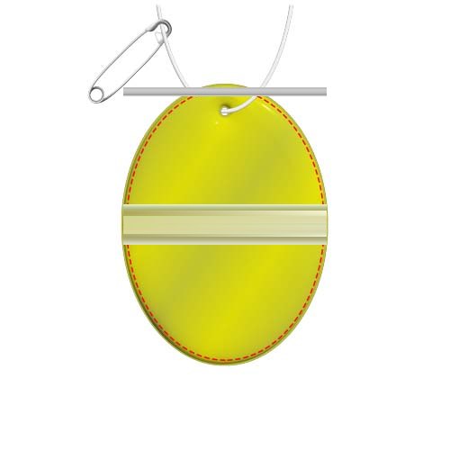 RFX™ H-16 ovale lichtgewicht reflecterende PVC hanger — drukvlak voorkant (onder reflecterende laag)