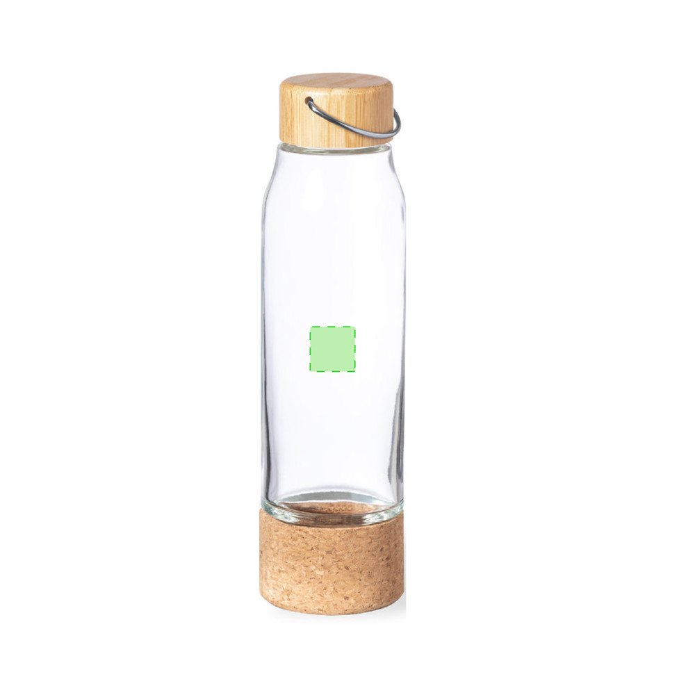 Fles Aderox — drukvlak gecentreerd op onder area van deksel