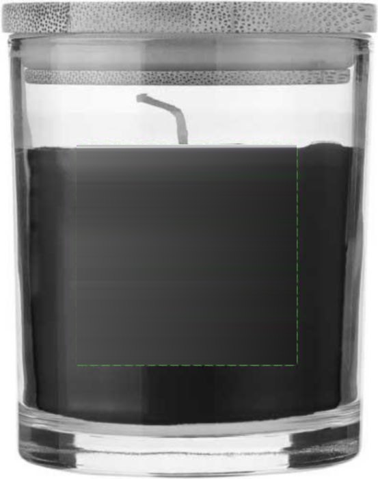 Kaars Riven | Glas met bamboe deksel — drukvlak zijkant