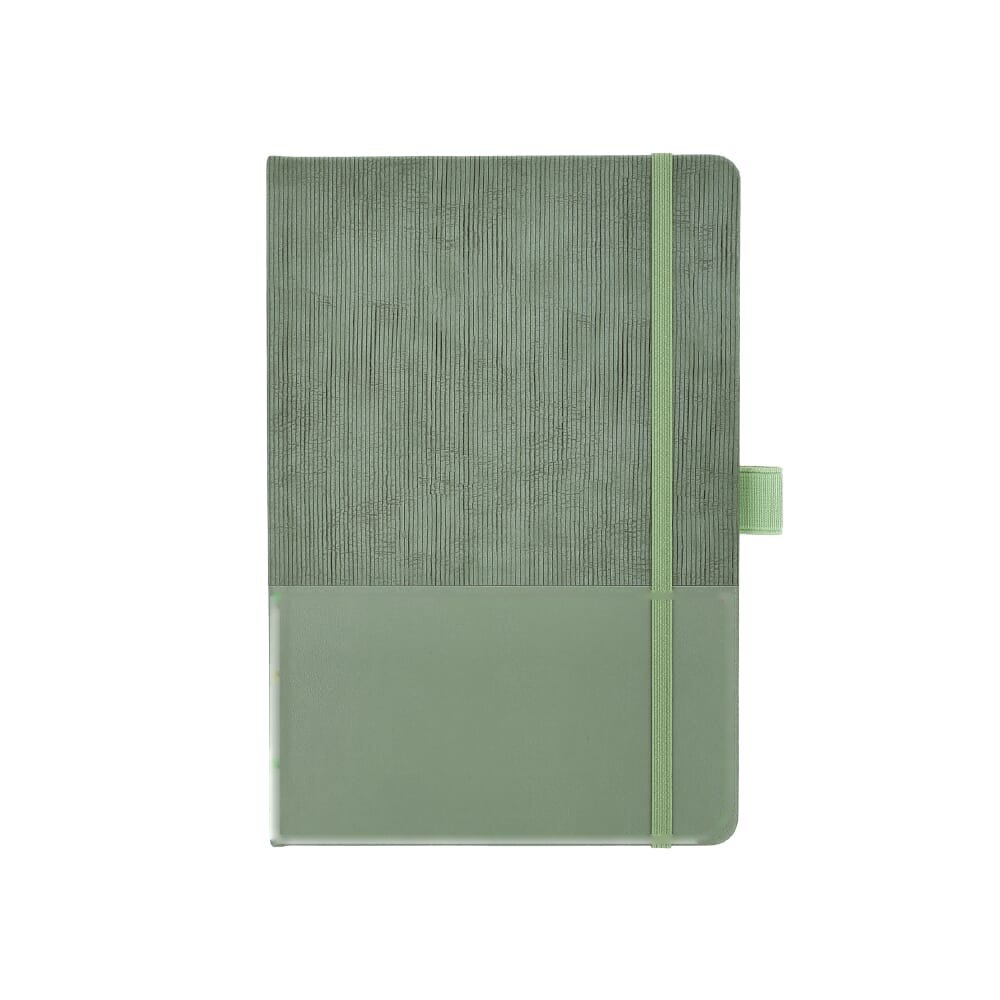 Notitieboek Thermo-leder A5 — drukvlak voorzijde onder