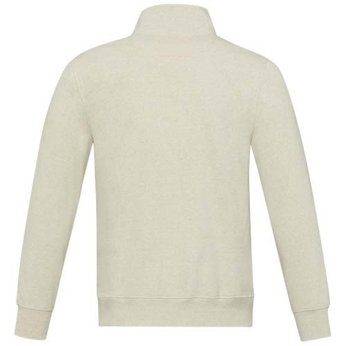 Galena 320 g/m² unisex Aware™ gerecyclede trui met volledige rits — drukvlak hoog op de achterzijde