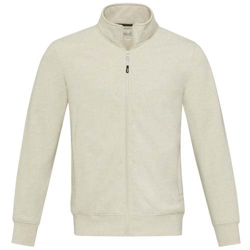 Galena 320 g/m² unisex Aware™ gerecyclede trui met volledige rits — drukvlak rechter borst