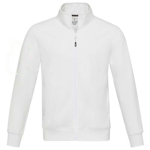 Galena 320 g/m² unisex Aware™ gerecyclede trui met volledige rits — drukvlak rechter bicep